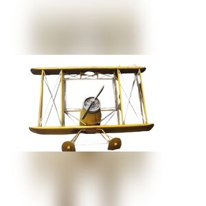 Yellow airplane wall decor